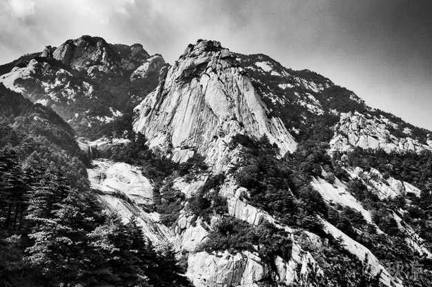 泰山-横幅黑白影像